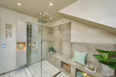 シュトゥットガルトにあるカントリー風のおしゃれな浴室の写真