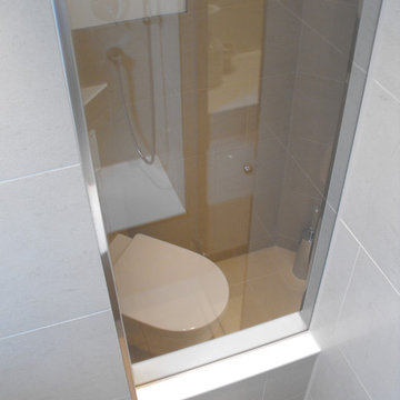 Festverglasung zwischen Dusche und WC
