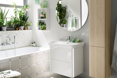 ニュルンベルクにある北欧スタイルのおしゃれな浴室の写真