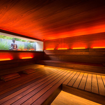 Stilvollendet designte Sauna im Privat-SPA