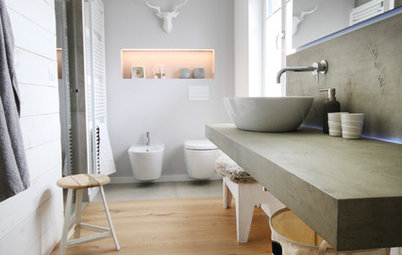 Schwarzwälder Schreinerwerk: Ein lässiges Bad aus Holz und Beton
