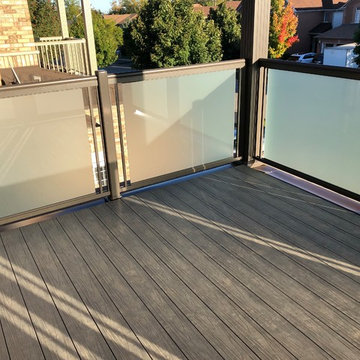 Aluminum and Etched Glass Balcony Railings - 134