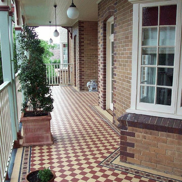 Checkmate- Covered Balcony with Winckelmans Checkerboard Tile