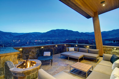 This is an example of a contemporary balcony in Denver.
