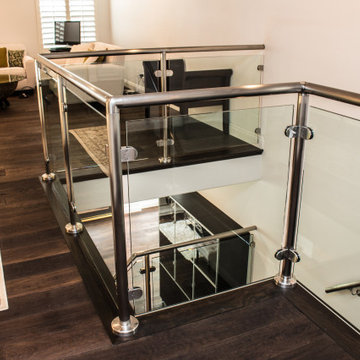 High Ceiling Conversion with Glass Railing