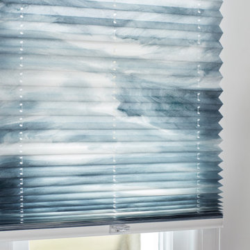 House Beautiful- Ripple Blue Pleated blinds