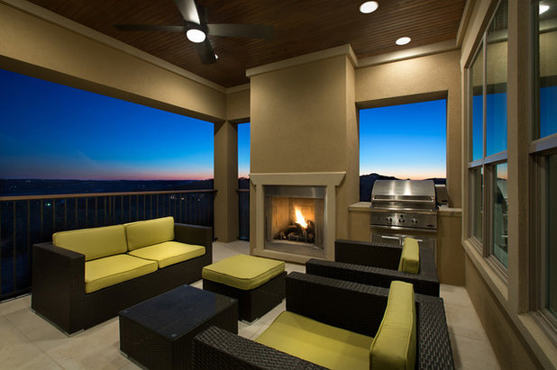 Contemporary Balcony by Mary DeWalt Design Group