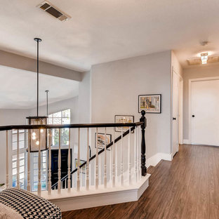 Balcony - wood railing balcony idea in Las Vegas with no cover
