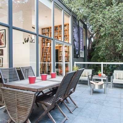 Example of a small trendy balcony design in Los Angeles with no cover