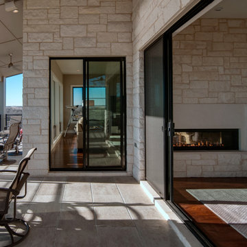 Milgard Black Fiberglass and Aluminum Windows and Doors - TX Lake House