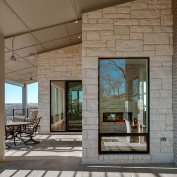 Milgard Black Fiberglass and Aluminum Windows and Doors - TX Lake House
