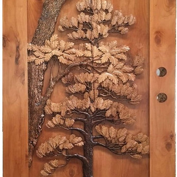 Oak Tree and Pine Tree Door