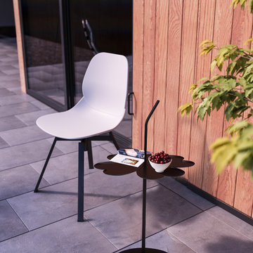 OTTITI BUD Table, Metal Simple Designed End/Side Table Four-leaf Clover Coffee T