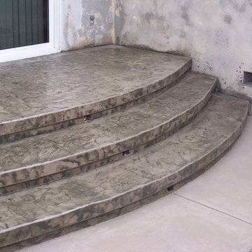 Stamped concrete stairs with lighting