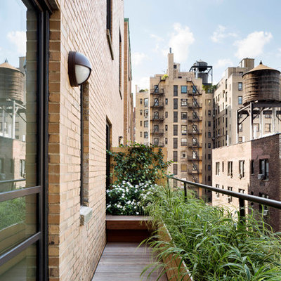 Mid-sized trendy balcony photo in New York with no cover
