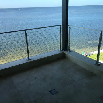 West Shore Custom Home Hardwood Flooring & Cable System-Staircase