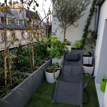 Aménagement d'un jardin champêtre sur terrasse parisiènne