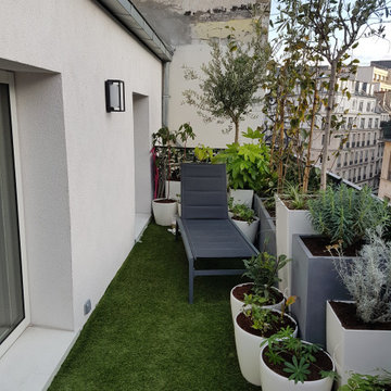 Aménagement d'un jardin champêtre sur terrasse parisiènne