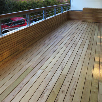 Terrasse en bois sur balcon