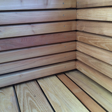Terrasse en bois sur balcon