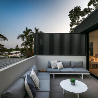 This is an example of a contemporary balcony in Sydney with no cover.