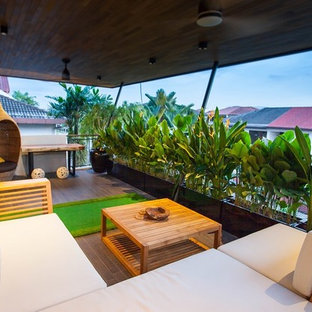 Immagine di un privacy sul balcone tropicale