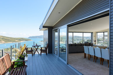 Large modern balcony in Wellington with no cover.