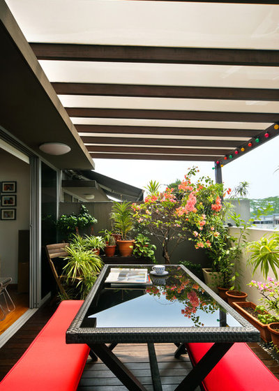 Contemporary Balcony by Neu Konceptz Pte Ltd