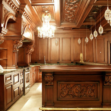 Carving Wood Home Bar
