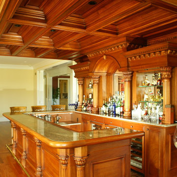 Coffered Ceiling Residential Bar
