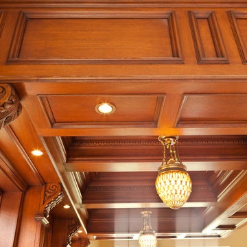 Coffered Ceiling Residential Bar