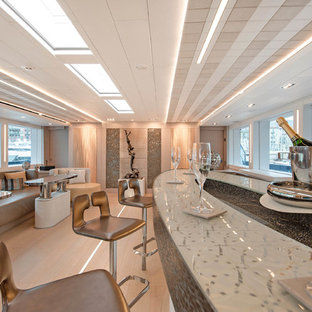 Cette image montre un bar de salon design.