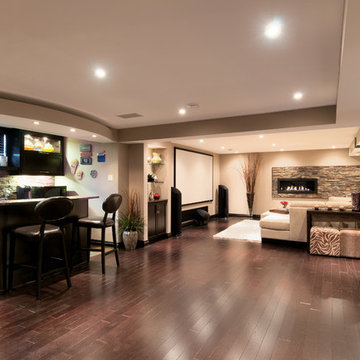 A Basement With Room to Entertain