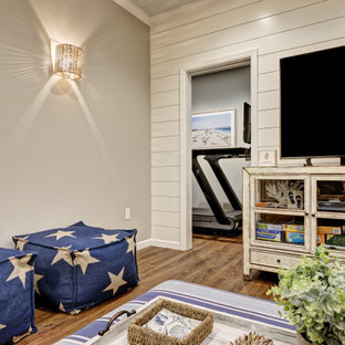 A Beachy Basement Design Perfect for Entertaining