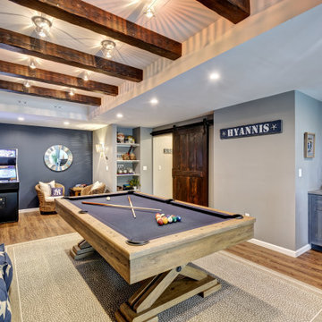 A Beachy Basement Design Perfect for Entertaining