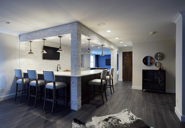 Transitional Basement by Interior Style by Marisa Moore