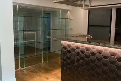 All glass shelves with LED glow