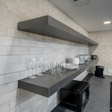 All New Basement Kitchenette and Bookcase Entertainment Center