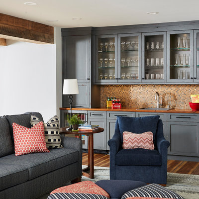 Example of a transitional basement design in Minneapolis