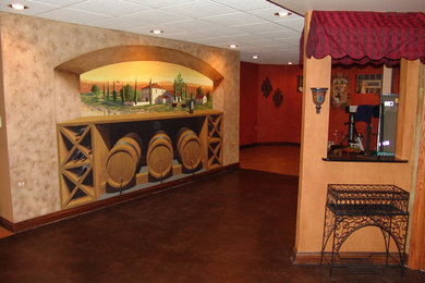 Example of a tuscan basement design in Chicago