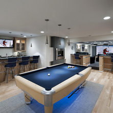 Contemporary Basement by Synergy Design & Construction