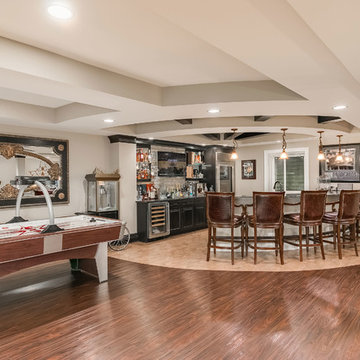 Basement bar and air hickey table