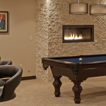 Basement Bar with Ledgestone Wall
