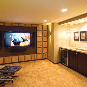 Basement Contemporary Home Theater