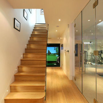 Basement conversion showing staircase to the basement leisure area