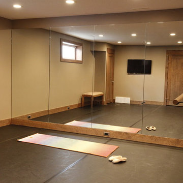 basement dance studio, laundry, bathroom