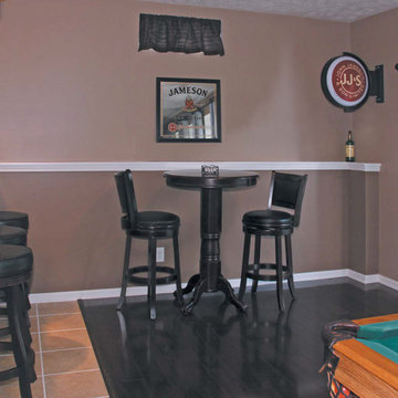 Basement Finish With Bar and Seating Cleveland