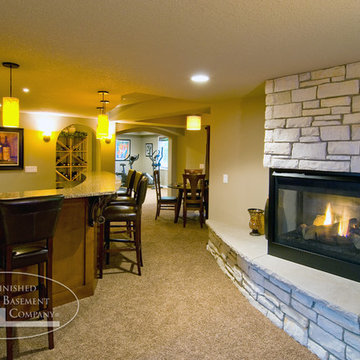 Basement Fireplace & Bar