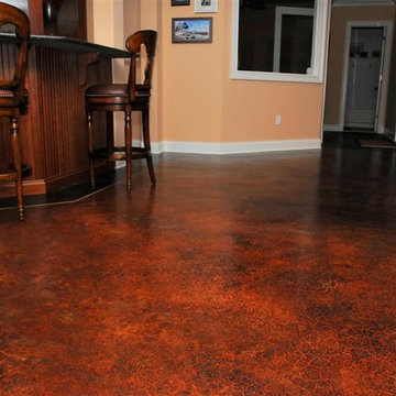 Basement Floor: Concrete Staining - Acid Stain