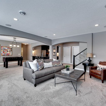 Basement Game Room and Fireplace – Bay Lake Reserve Model – 2014 Spring Parade o